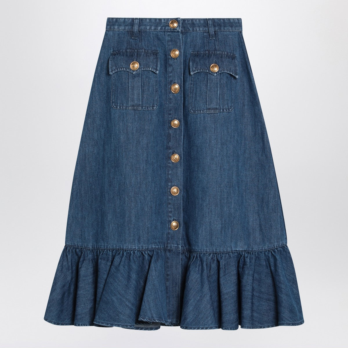 Valentino Blue denim midi skirt Valentino