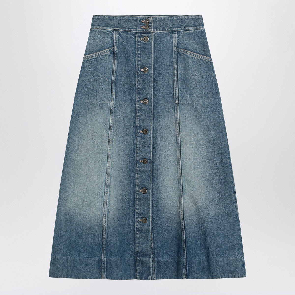 Valentino Washed denim midi skirt Valentino