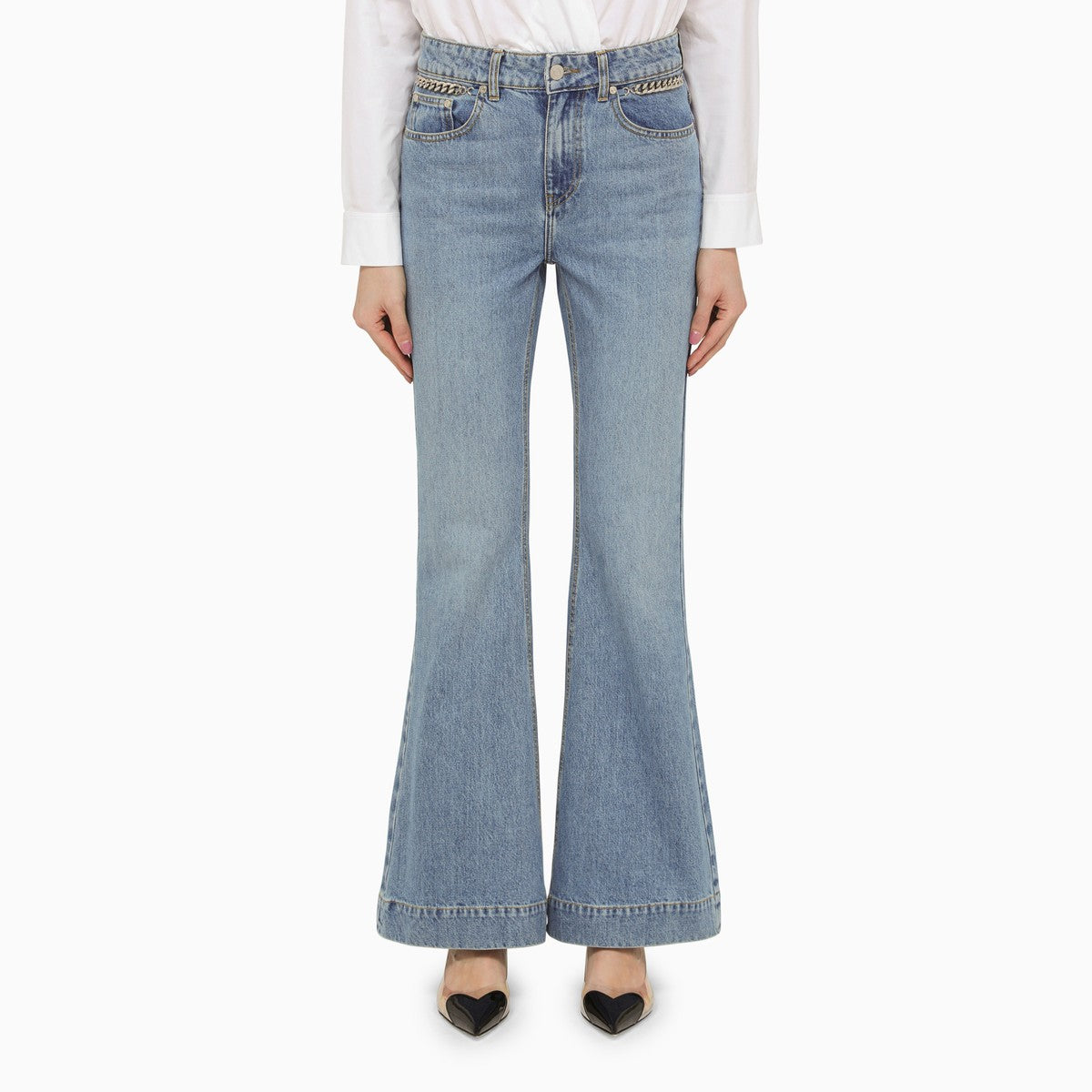 Stella McCartney Falabella mid vintage blue wide leg jeans Stella McCartney