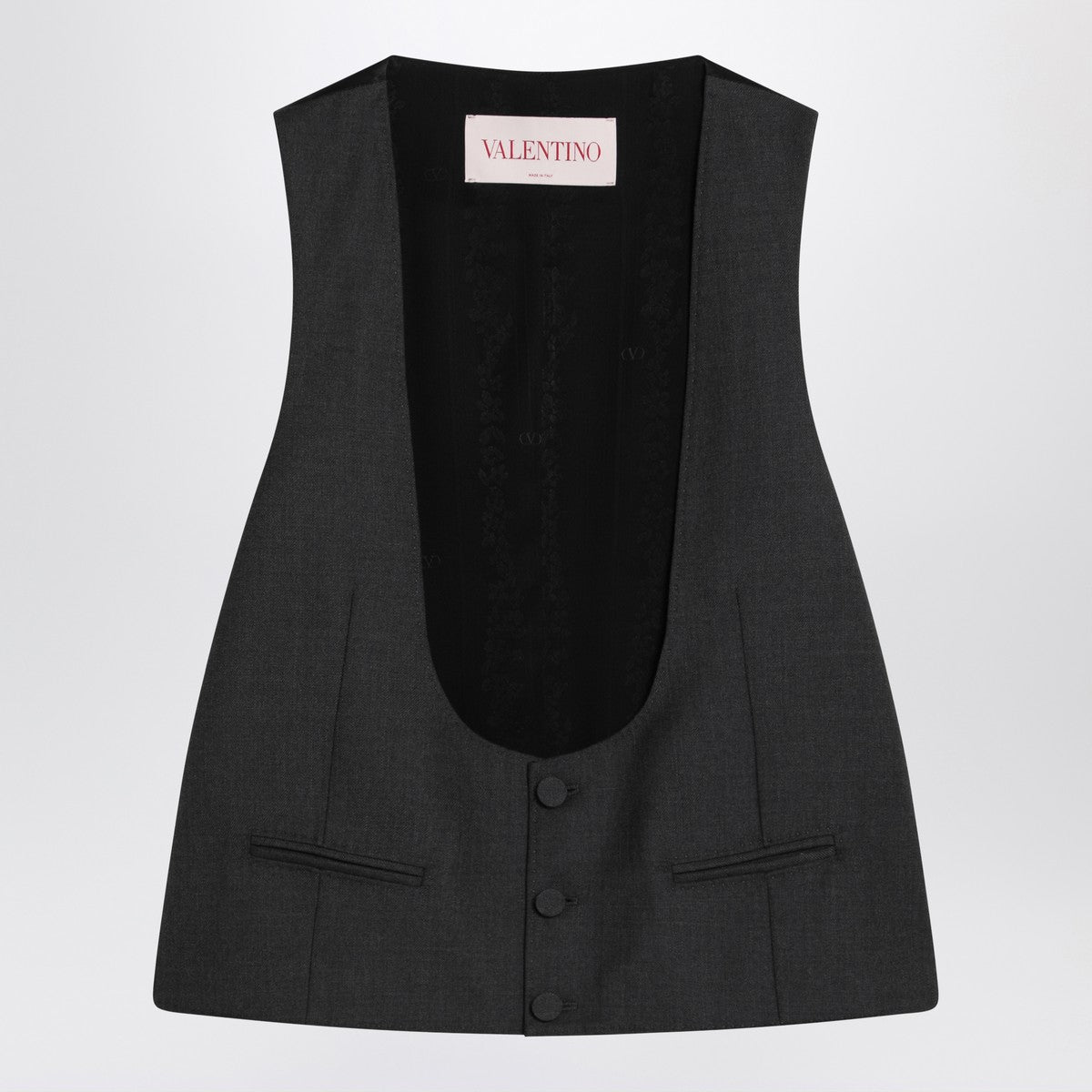 Valentino Charcoal grey vest in wool Valentino