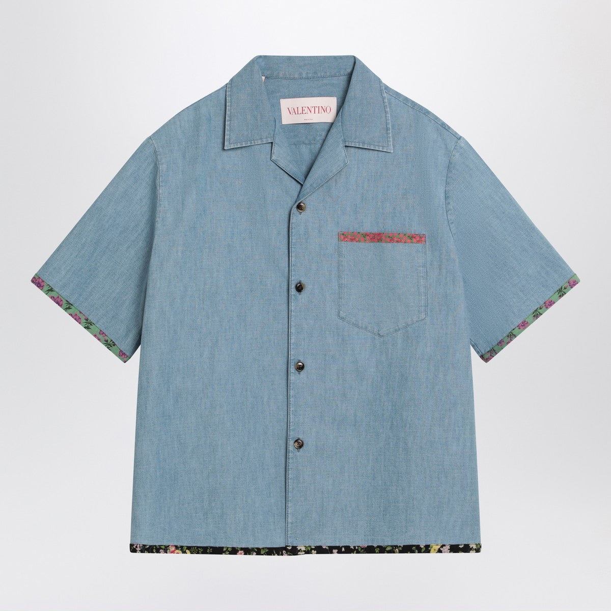 Valentino Denim shirt with floral trims Valentino