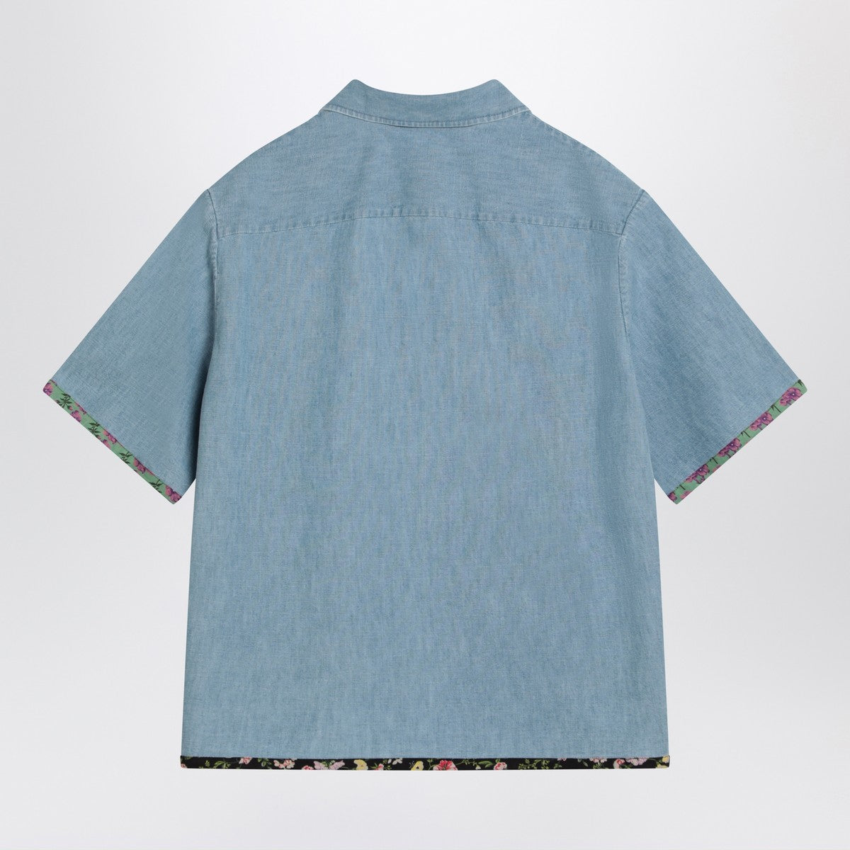 Valentino Denim shirt with floral trims Valentino