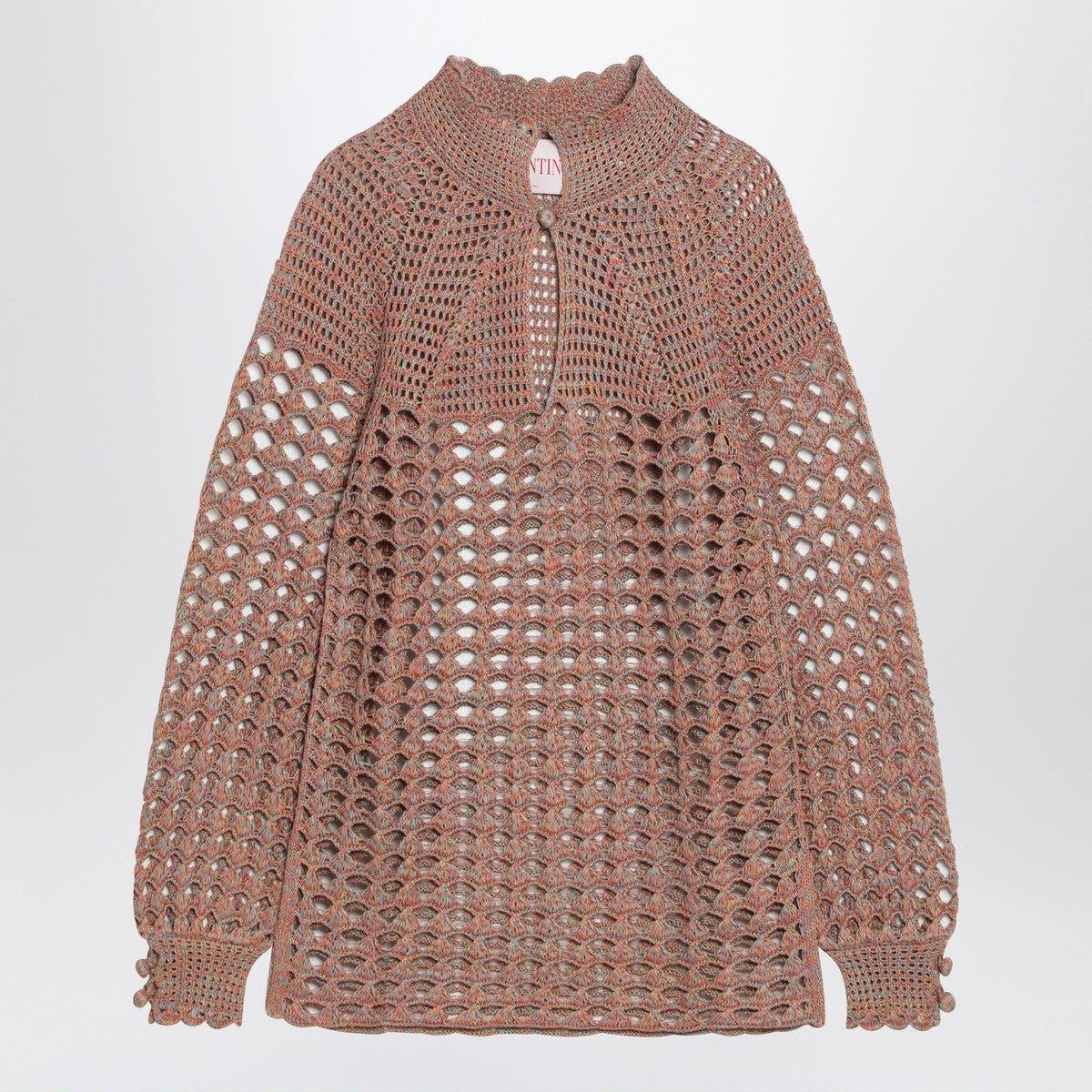 Valentino Openwork sweater in linen blend Valentino