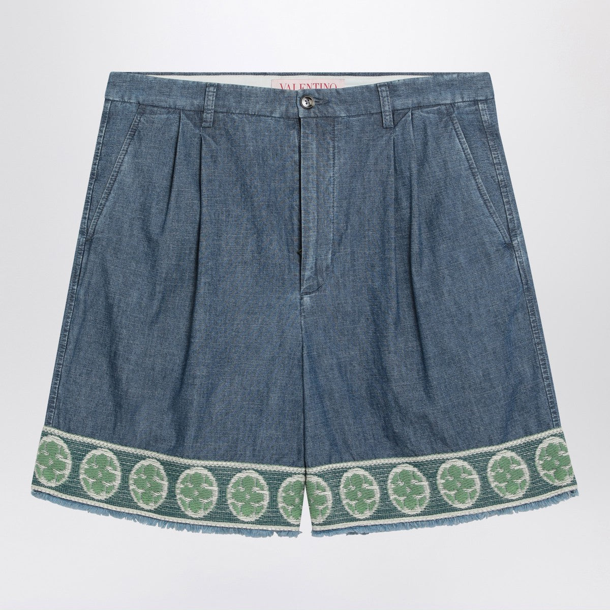 Valentino Blue bermuda short with jacquard bottom Valentino