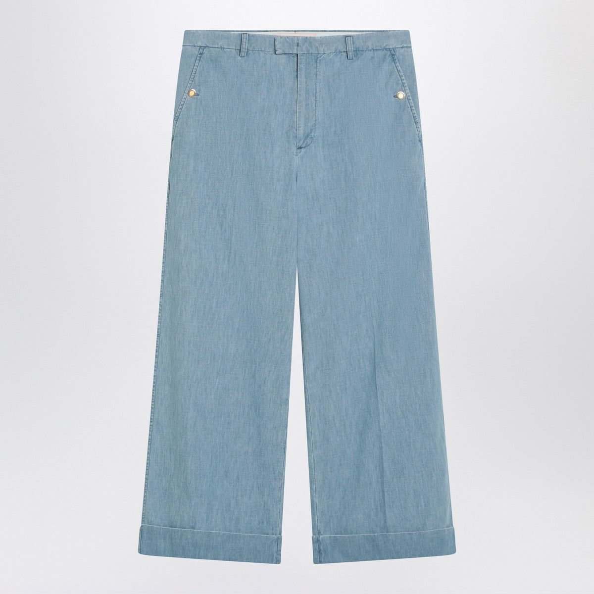 Valentino Light blue wide jeans with cuff Valentino