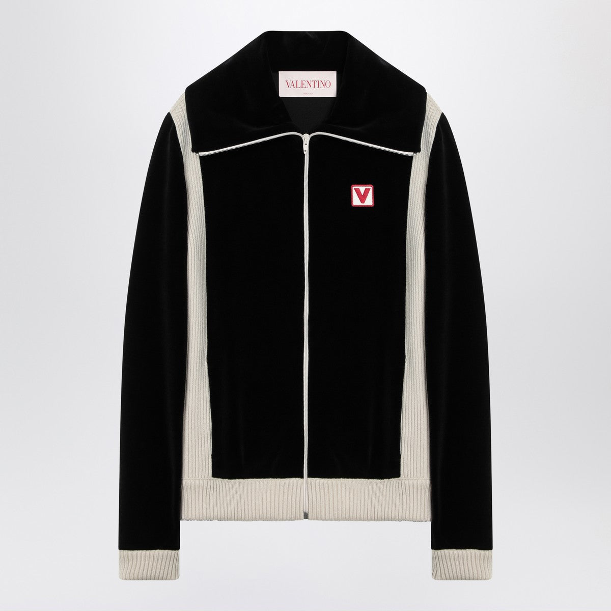 Black chenille sweatshirt with Chez Valentino patch Valentino