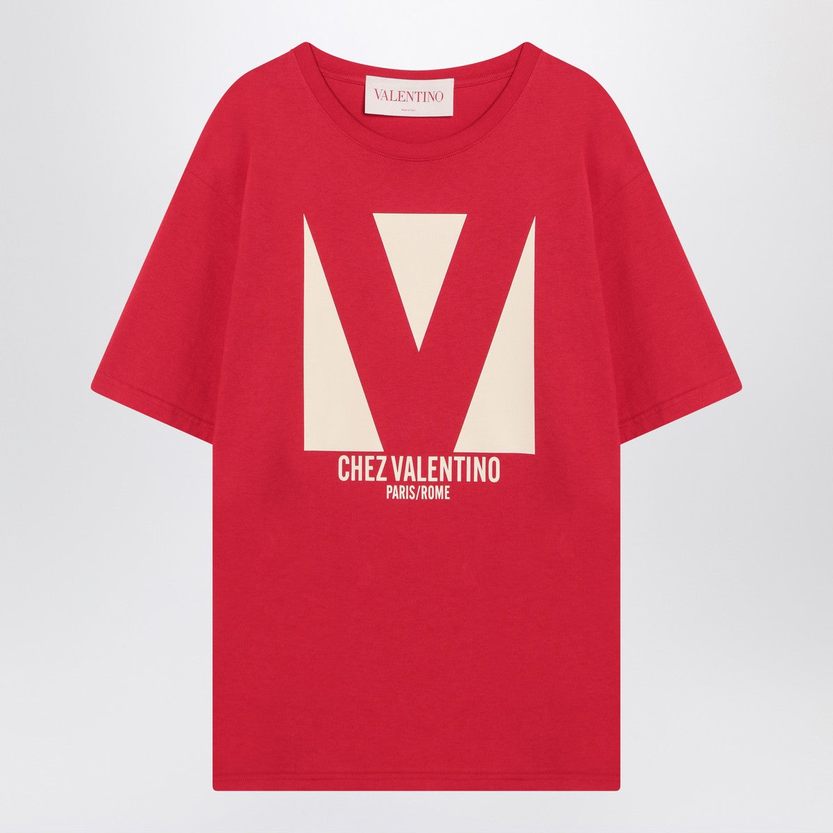 Red T-shirt with Chez Valentino print Valentino