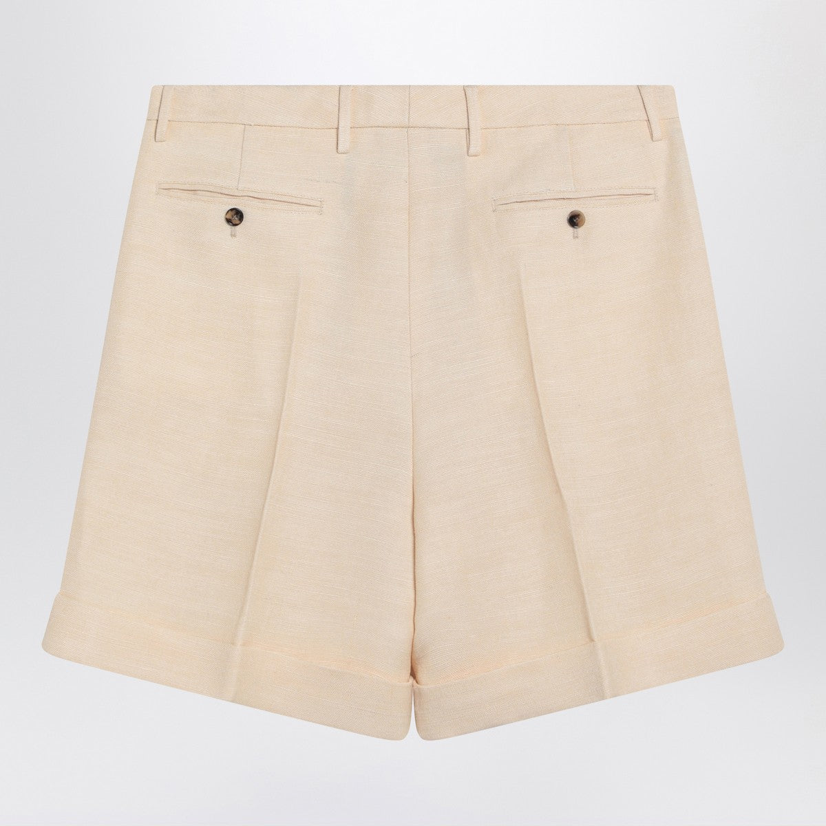 Valentino Butter-coloured Bermuda shorts with turn-ups Valentino