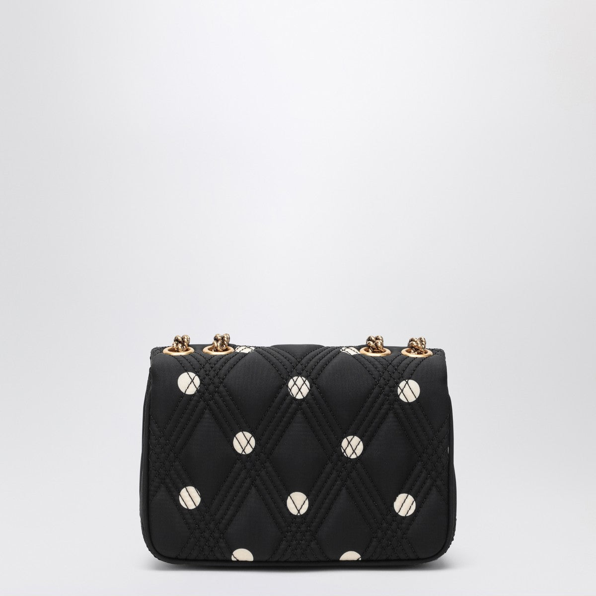 Valentino Garavani Black Quiltie 67 bag with ivory polka dots Valentino Garavani