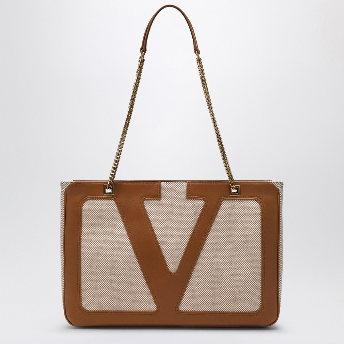 Valentino Garavani Medium Viva Superstar bag in natural/spice canvas Valentino Garavani