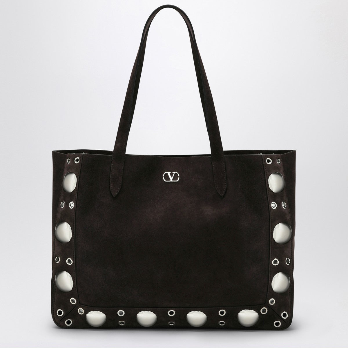 Valentino Garavani Medium Nellcôte Tote in Brown Suede Valentino Garavani