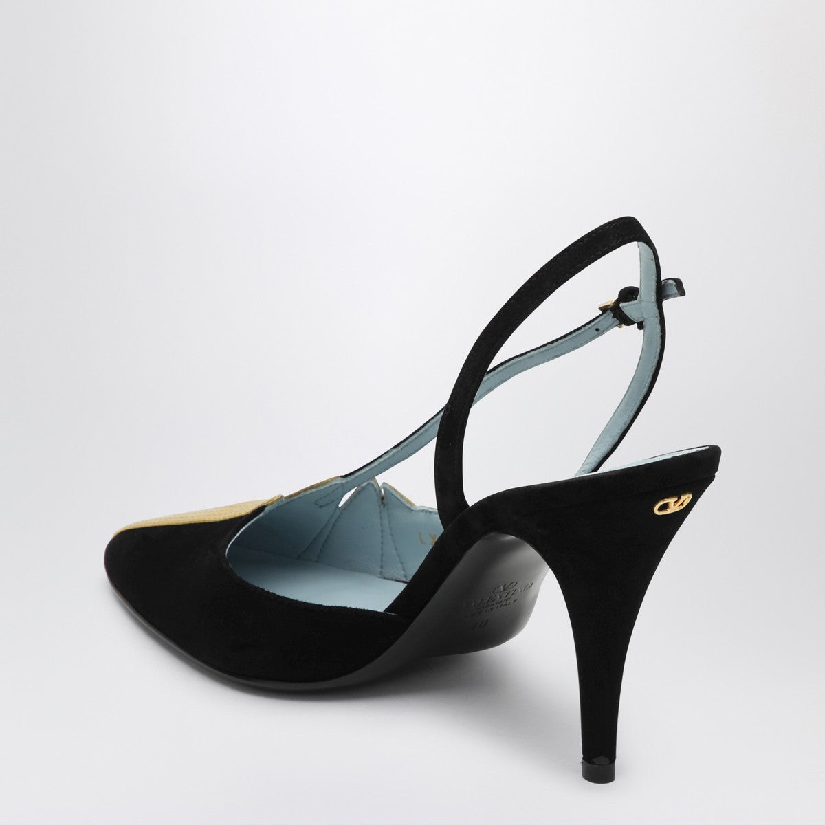 Valentino Garavani High slingback Foliefoliage black and gold Valentino Garavani