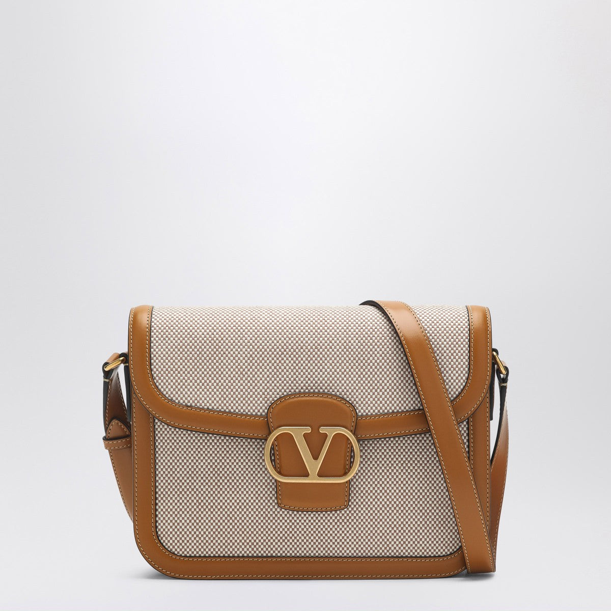 Valentino Garavani 9TO5 beige canvas and leather bag Valentino Garavani