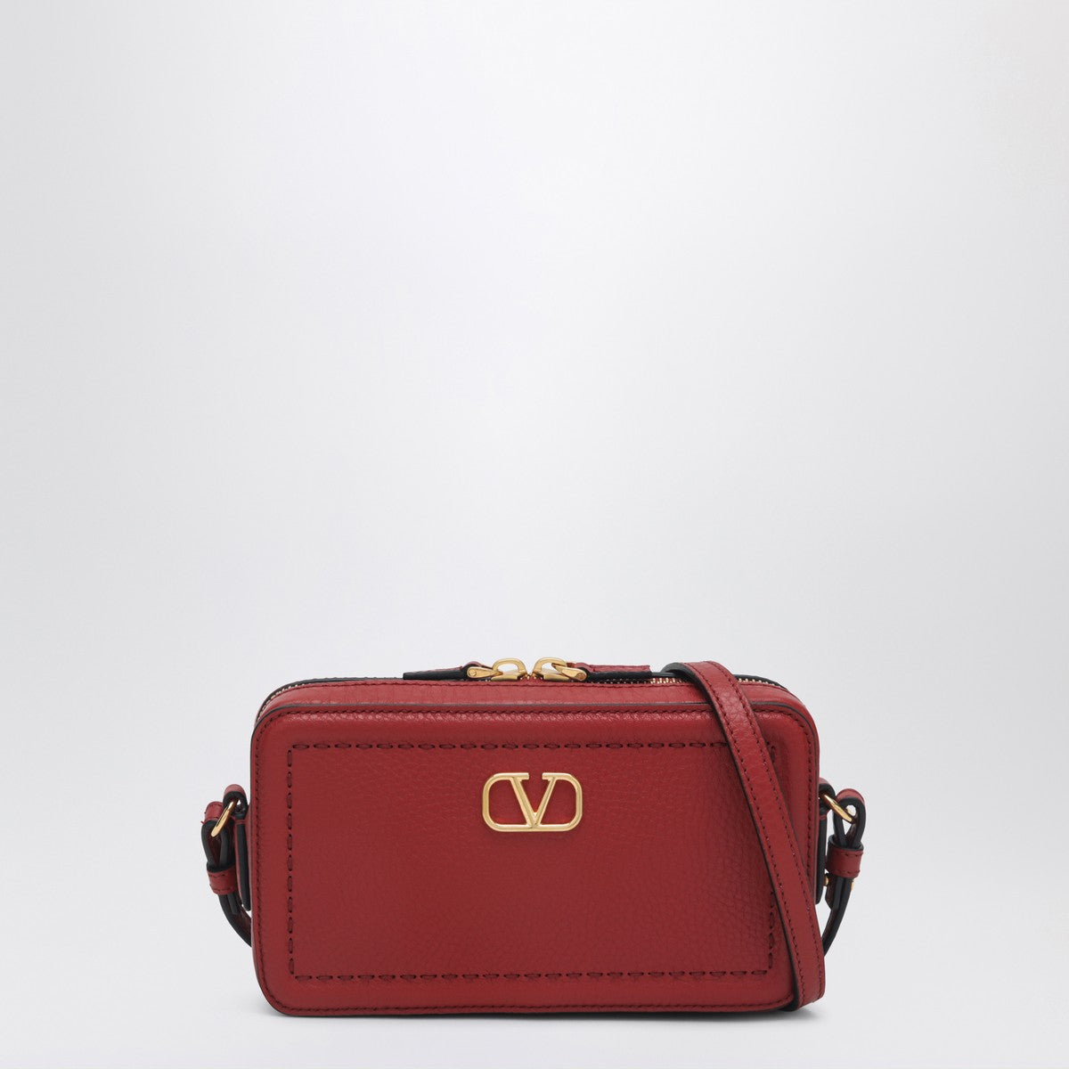 Valentino Garavani Small red leather crossbody bag Alltime Valentino Garavani