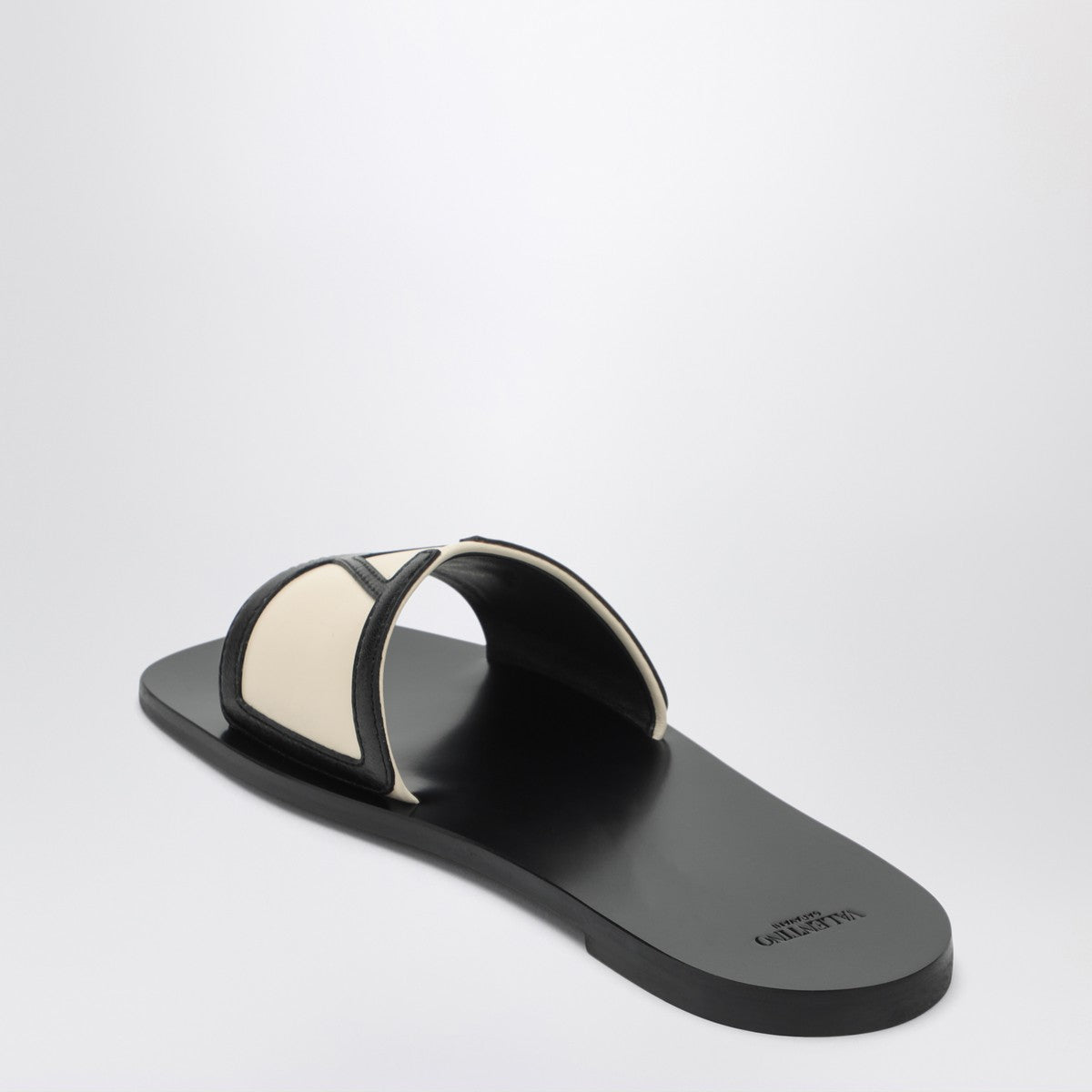 Valentino Garavani Viva Superstar black canvas slide sandal Valentino Garavani