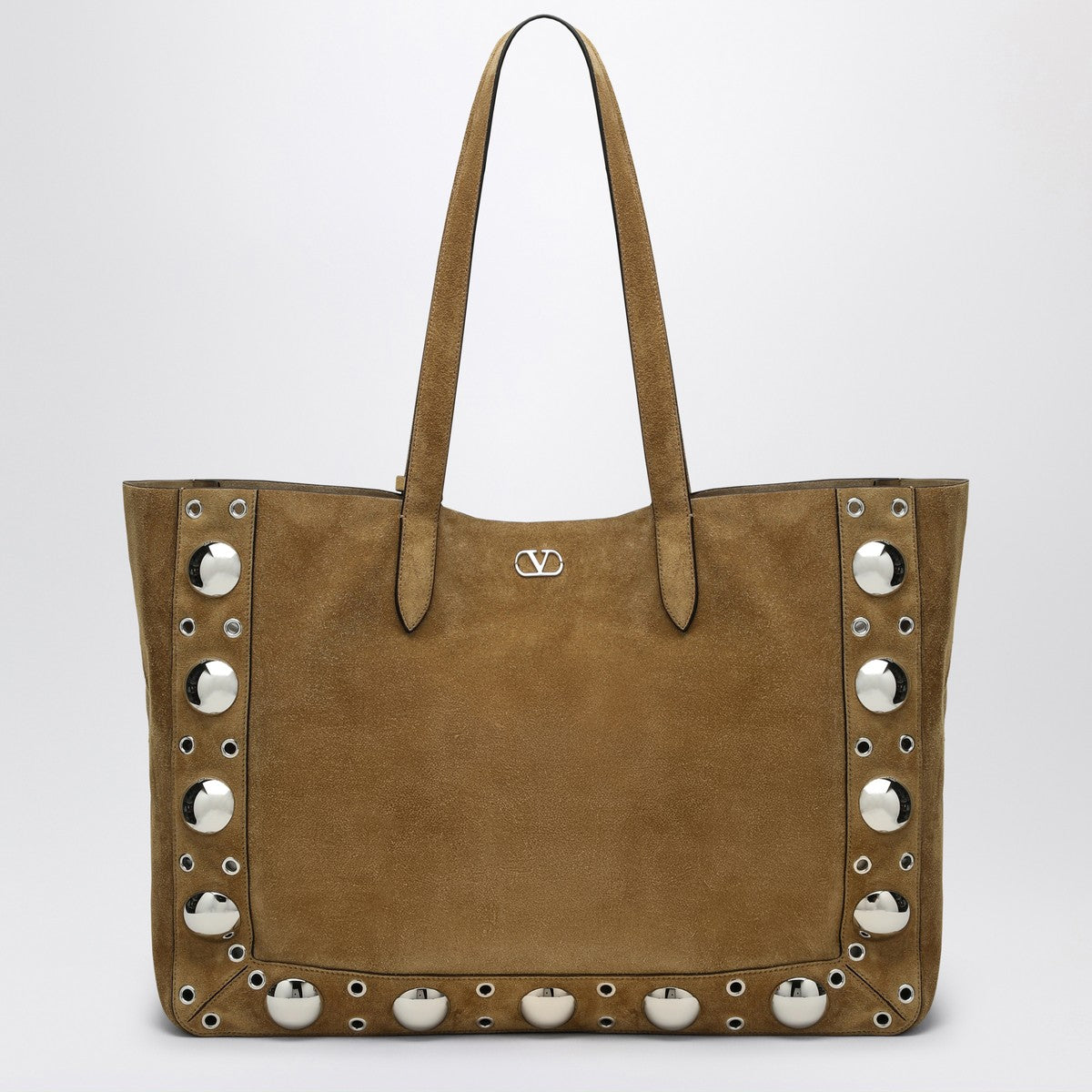 Valentino Garavani Large Nellcôte tote bag in havana suede Valentino Garavani