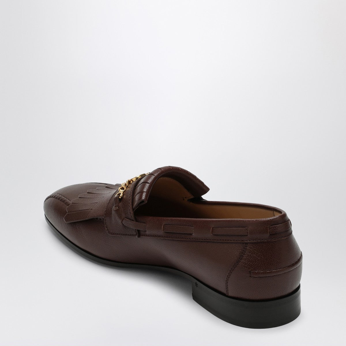 Valentino Garavani Moccasin Vlogo Signature coffee color with fringes Valentino Garavani