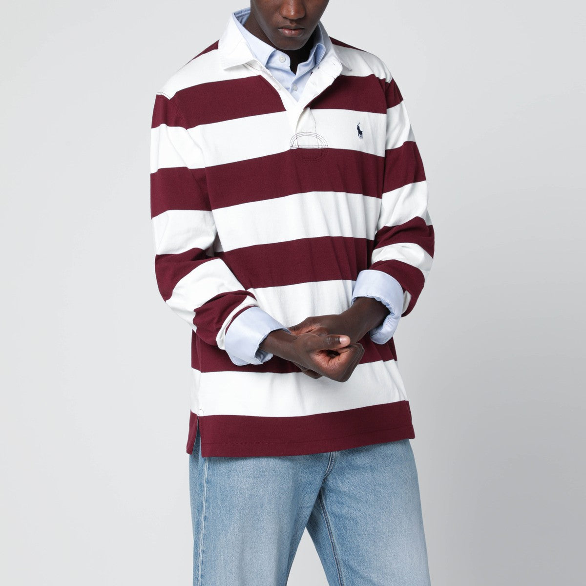 Polo Ralph Lauren Classic Fit burgundy/cream striped polo shirt Polo Ralph Lauren