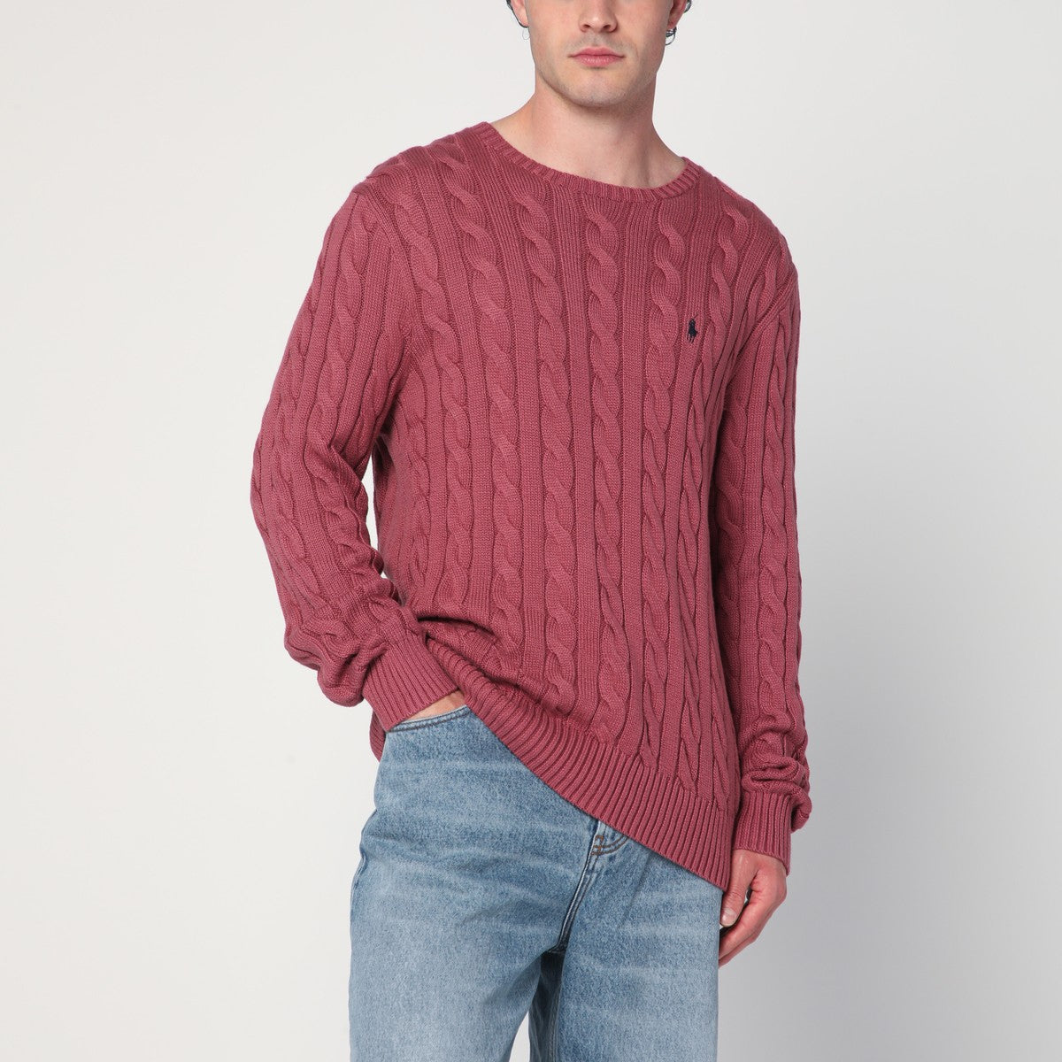 Polo Ralph Lauren Prune juice coloured cotton cable-knit jumper Polo Ralph Lauren