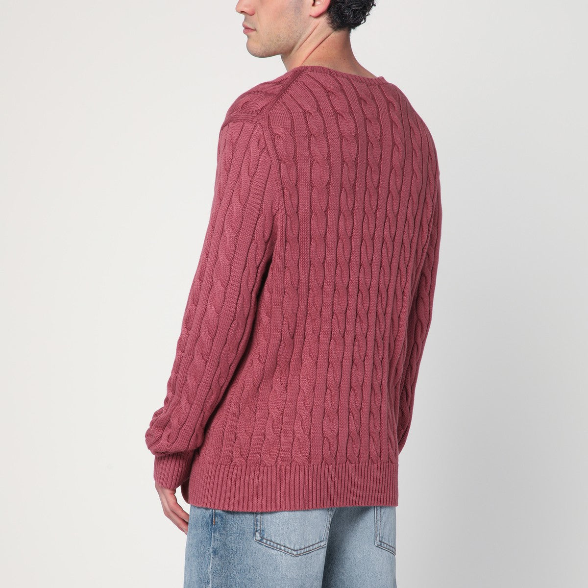 Polo Ralph Lauren Prune juice coloured cotton cable-knit jumper Polo Ralph Lauren