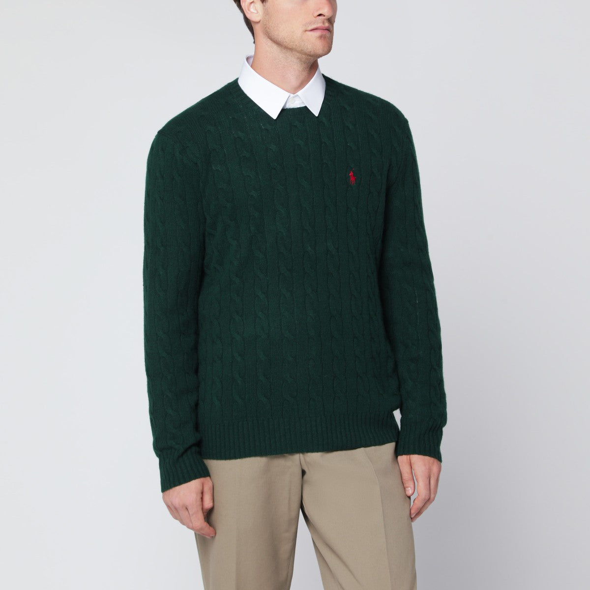 Polo Ralph Lauren Moss-coloured wool and cashmere cable-knit sweater Polo Ralph Lauren