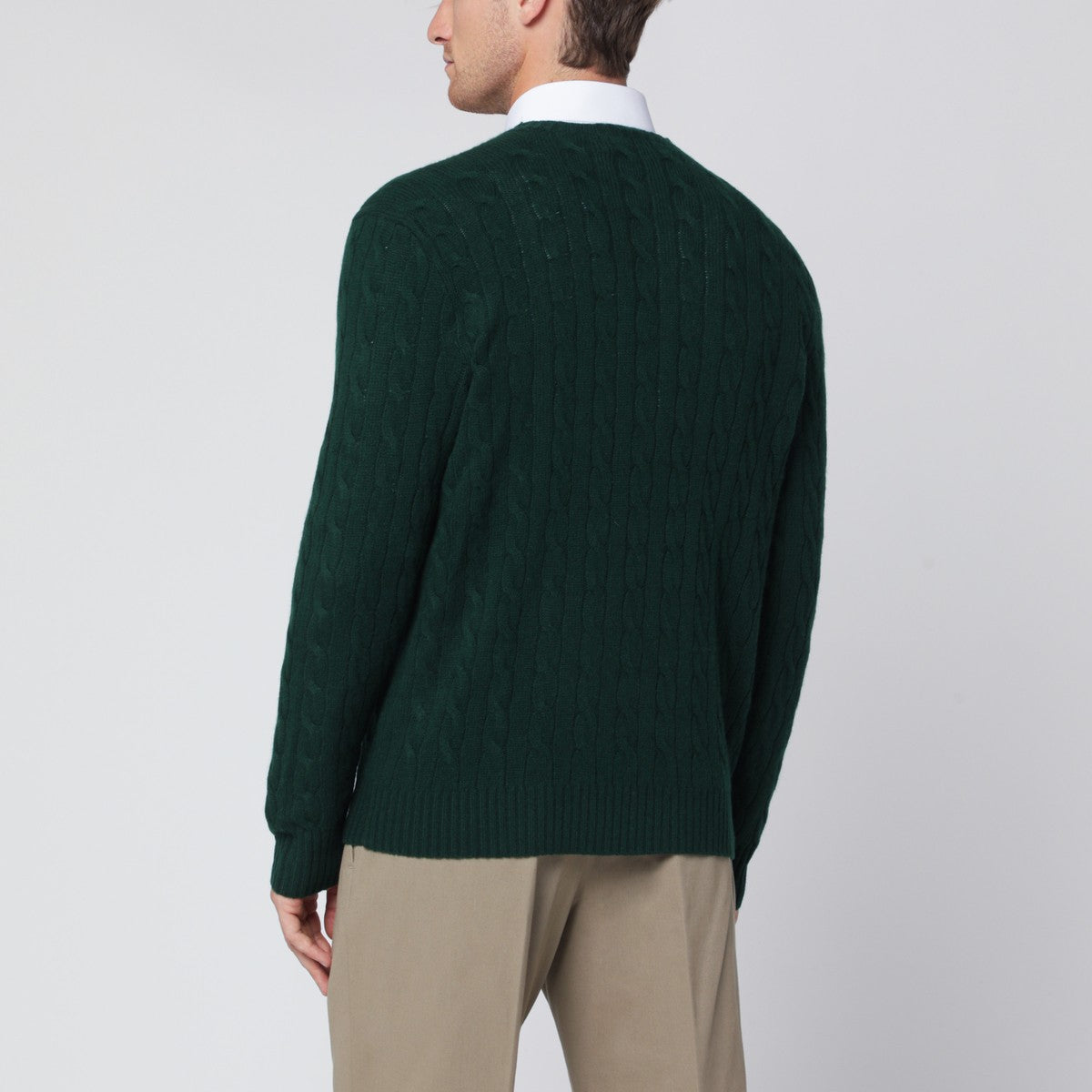 Polo Ralph Lauren Moss-coloured wool and cashmere cable-knit sweater Polo Ralph Lauren