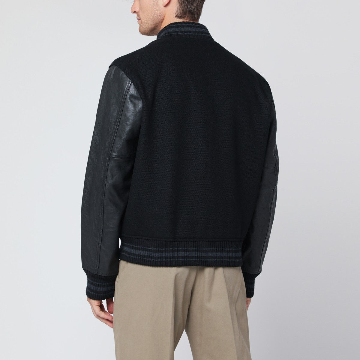 Polo Ralph Lauren Black wool-blend Letterman jacket Polo Ralph Lauren