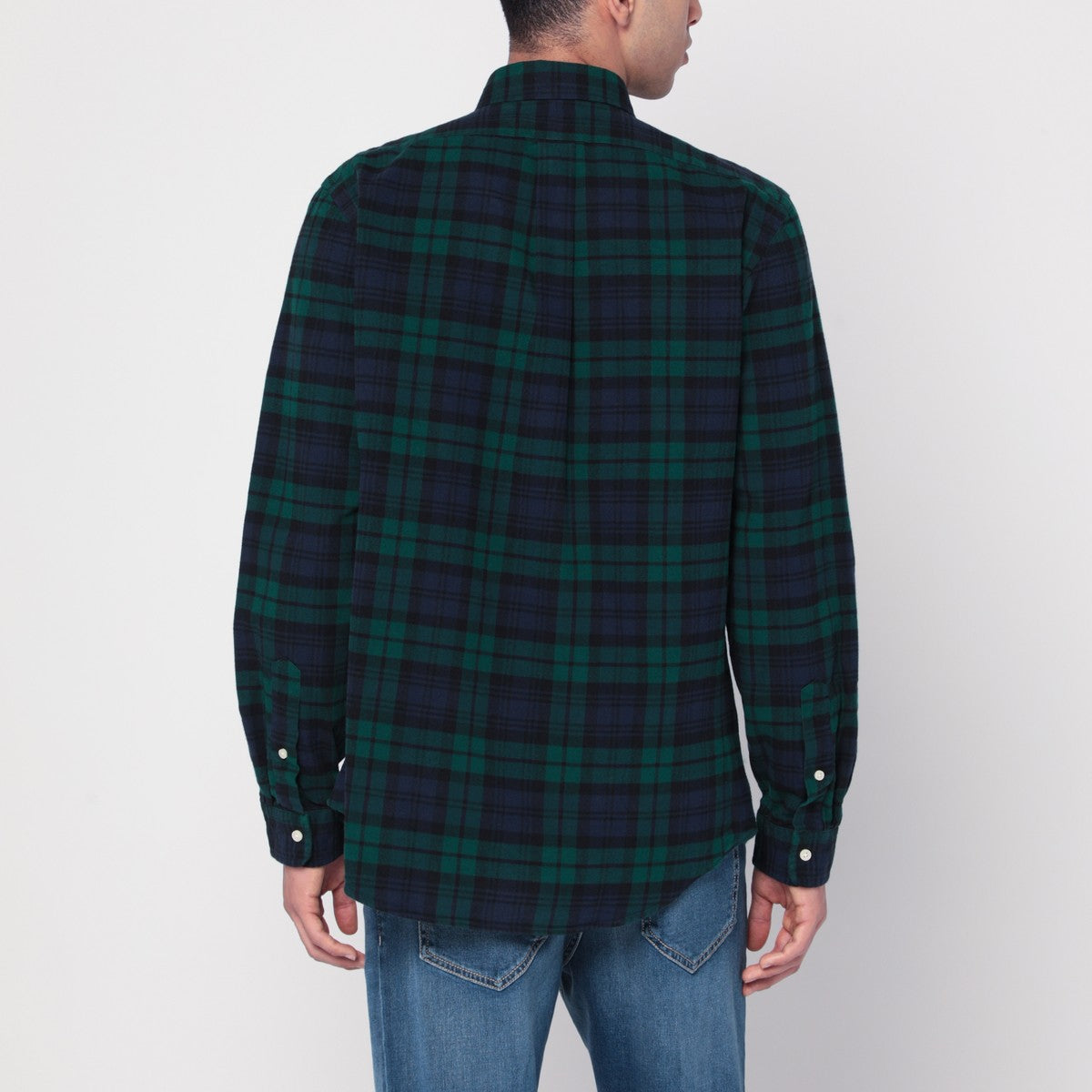 Polo Ralph Lauren Blue navy/green check pattern shirt Custom-Fit Polo Ralph Lauren