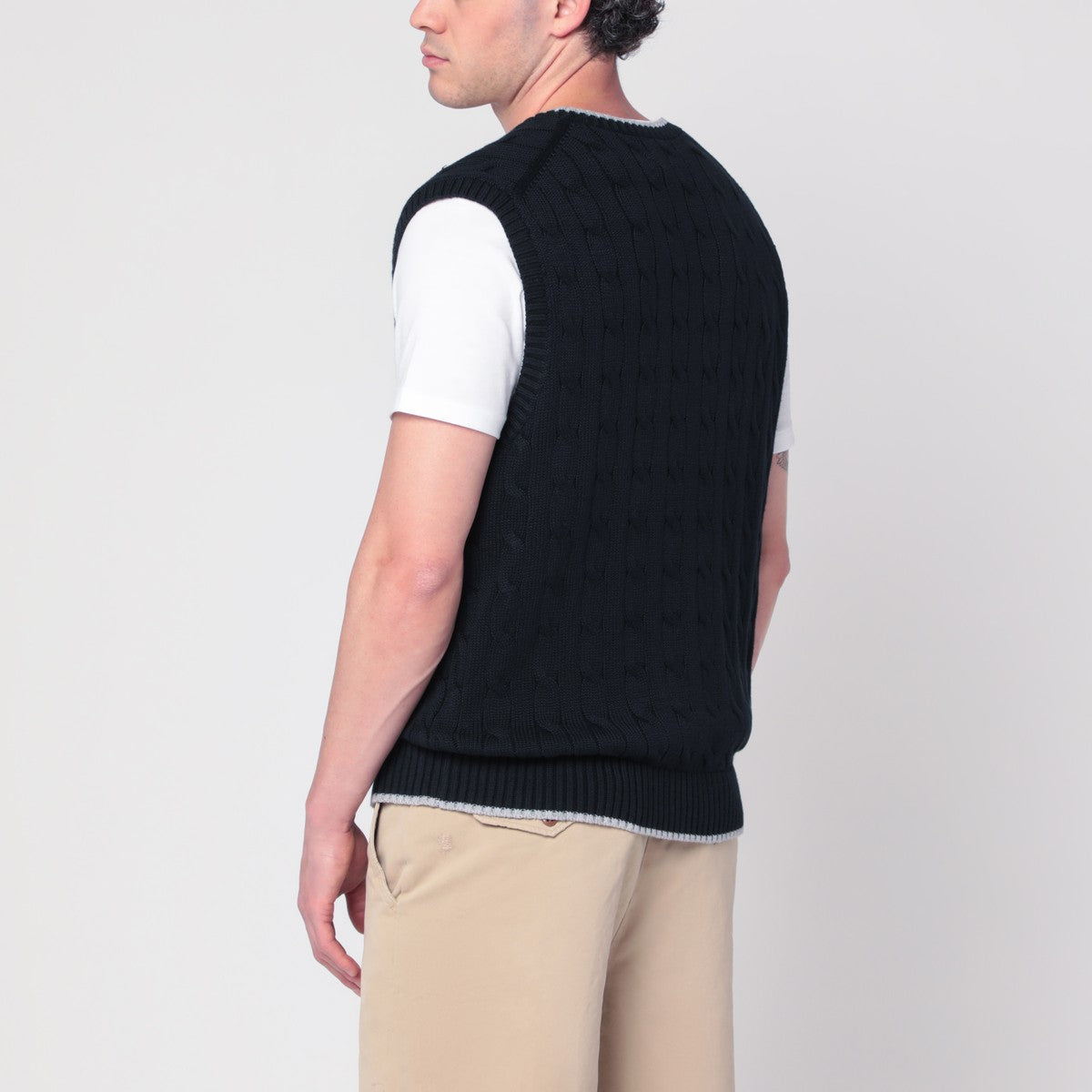 Polo Ralph Lauren Navy blue cable-knit vest Polo Ralph Lauren