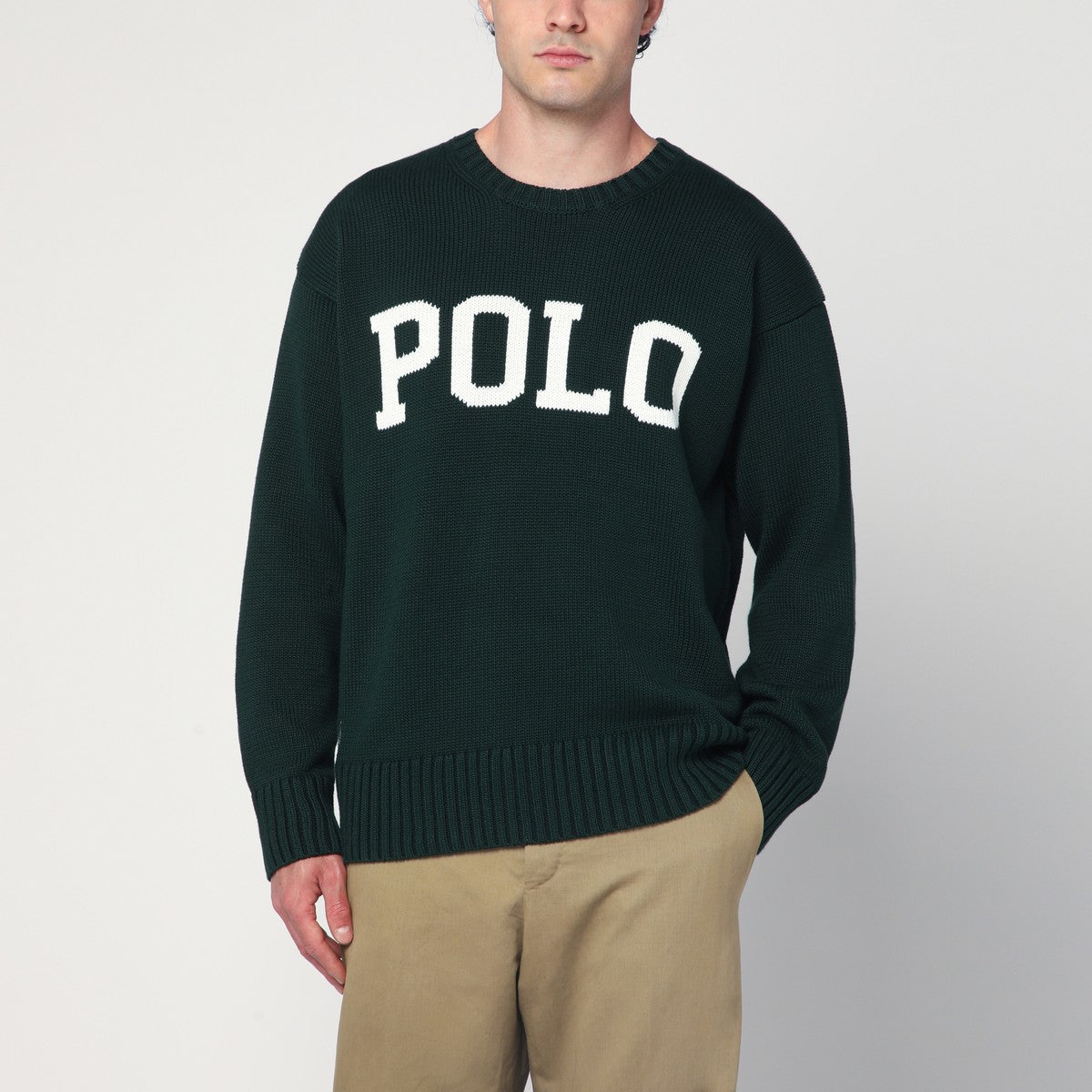 Polo Ralph Lauren Dark green Big-Fit sweater with inlaid logo Polo Ralph Lauren