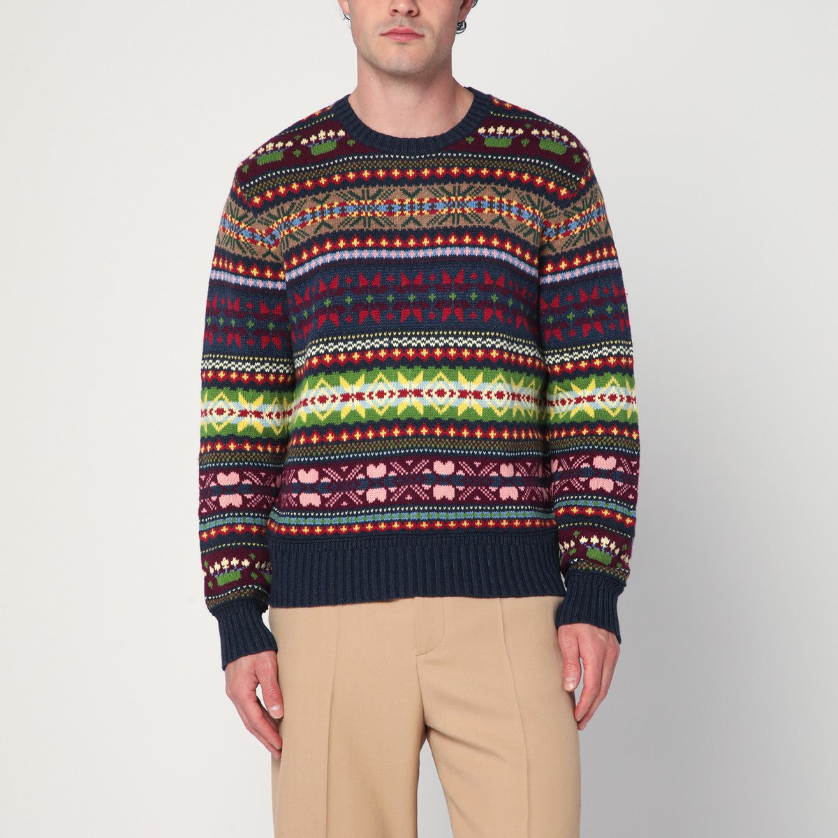 Polo Ralph Lauren Multicolored crew neck sweater with intarsia Polo Ralph Lauren