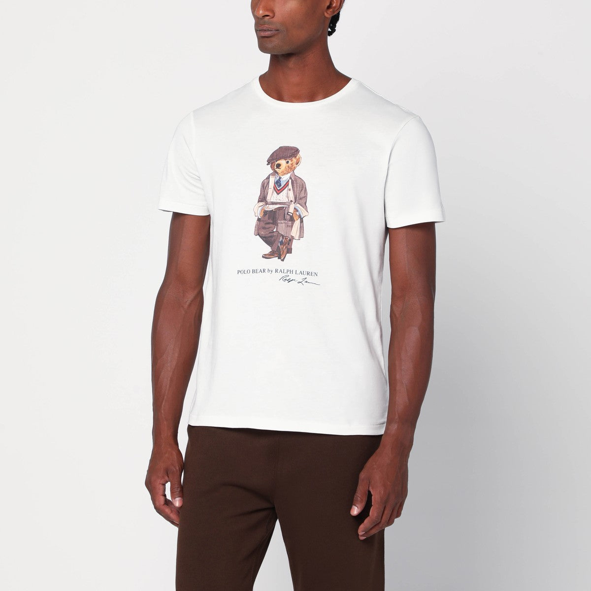 Polo Ralph Lauren White Polo Bear T-shirt Custom Slim-Fit Polo Ralph Lauren