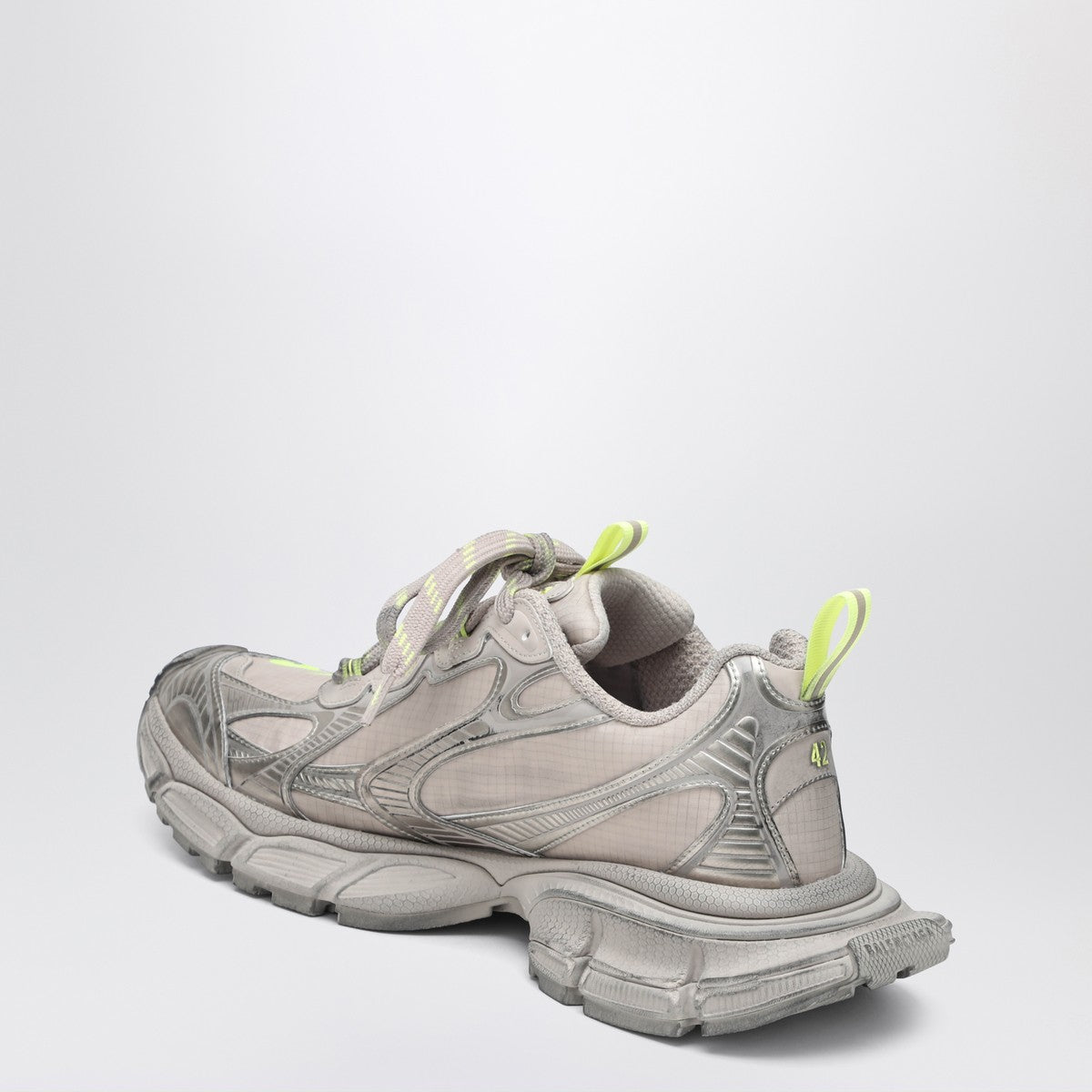 Balenciaga 3XL taupe/neon yellow sneakers in mesh and polyurethane Balenciaga
