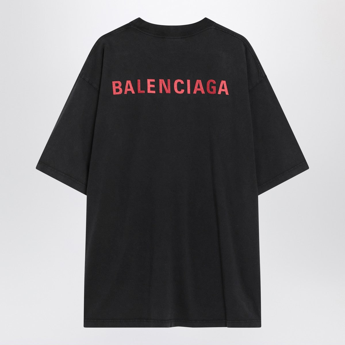 Faded black Balenciaga Back Medium Fit T-shirt