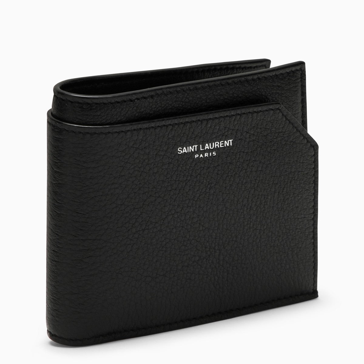 Saint Laurent Black grained leather East/West wallet with coin purse Saint Laurent