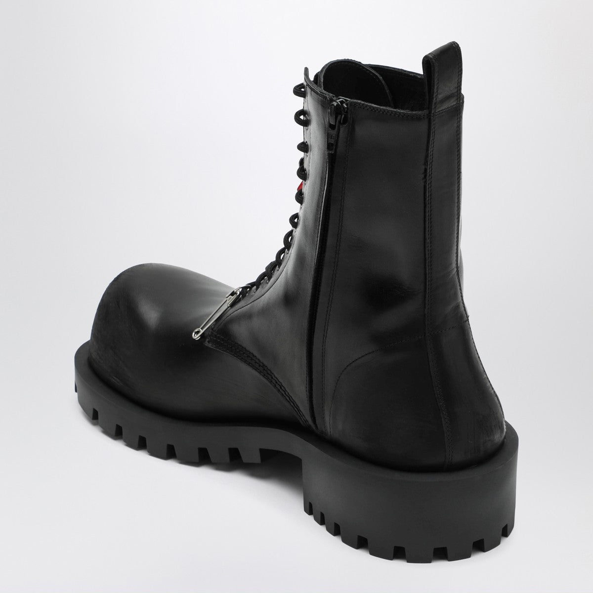 Balenciaga Black leather Hummer lace-up ankle boots Balenciaga