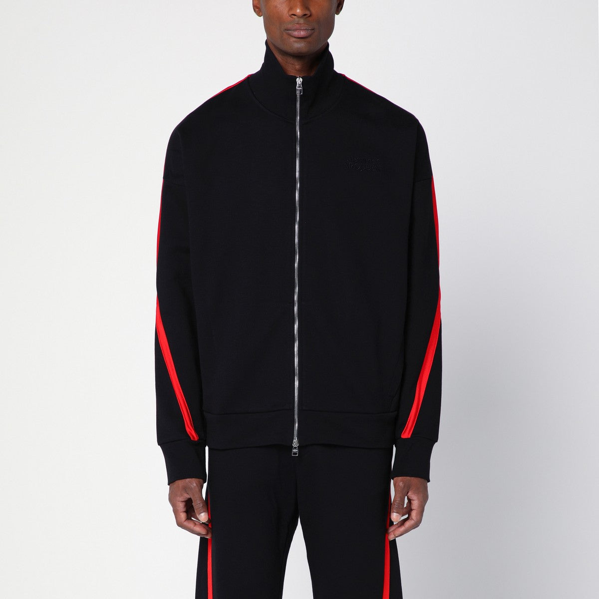 Alexander McQueen Black/red cotton zip sweatshirt Alexander Mcqueen