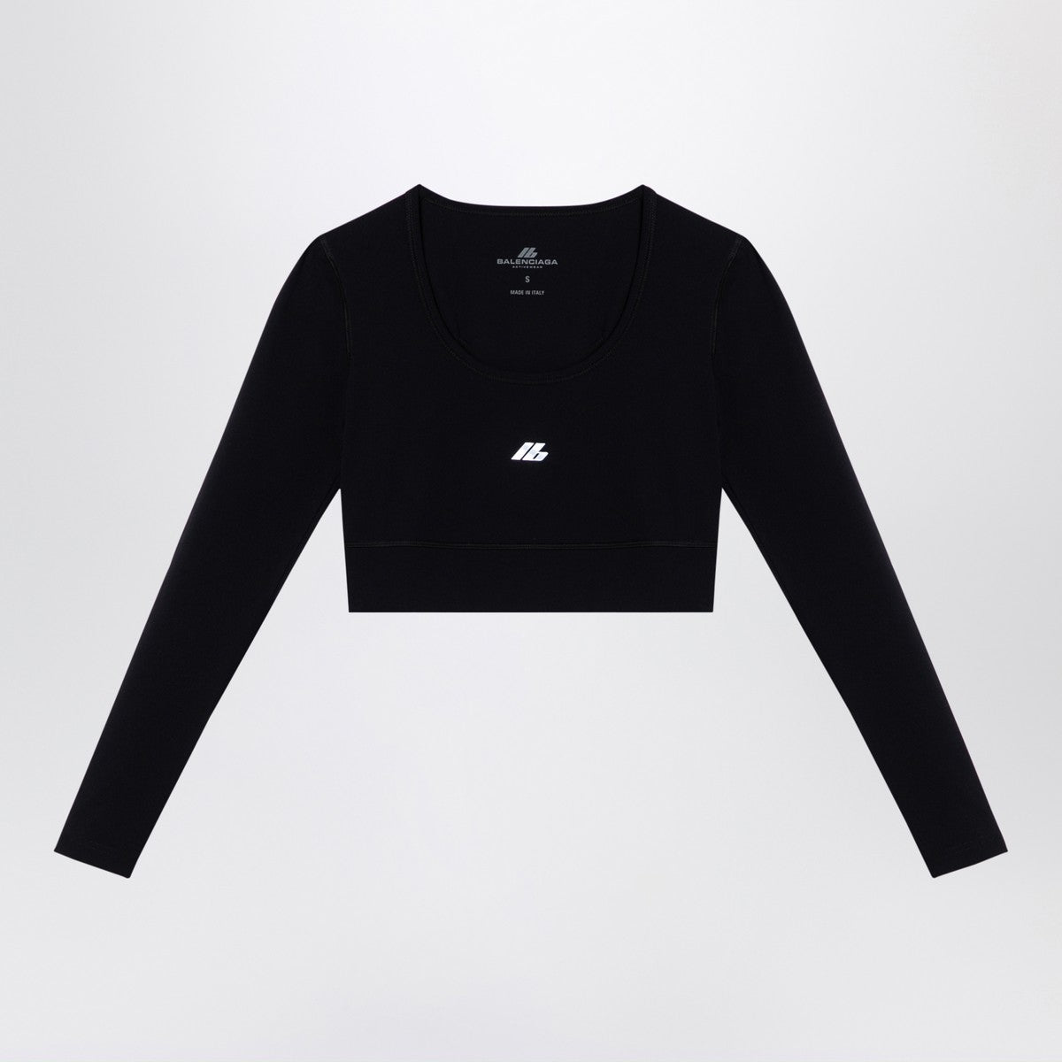 Balenciaga Black Activewear top in matt nylon blend Balenciaga