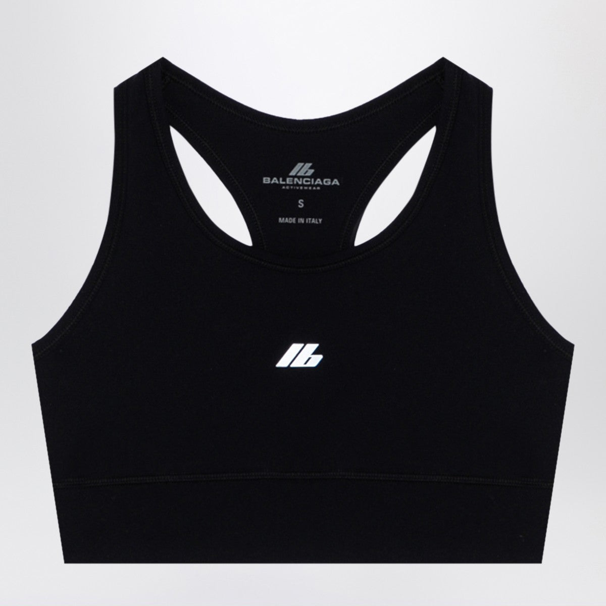 Balenciaga Black Activewear sleeveless top in matt nylon blend Balenciaga