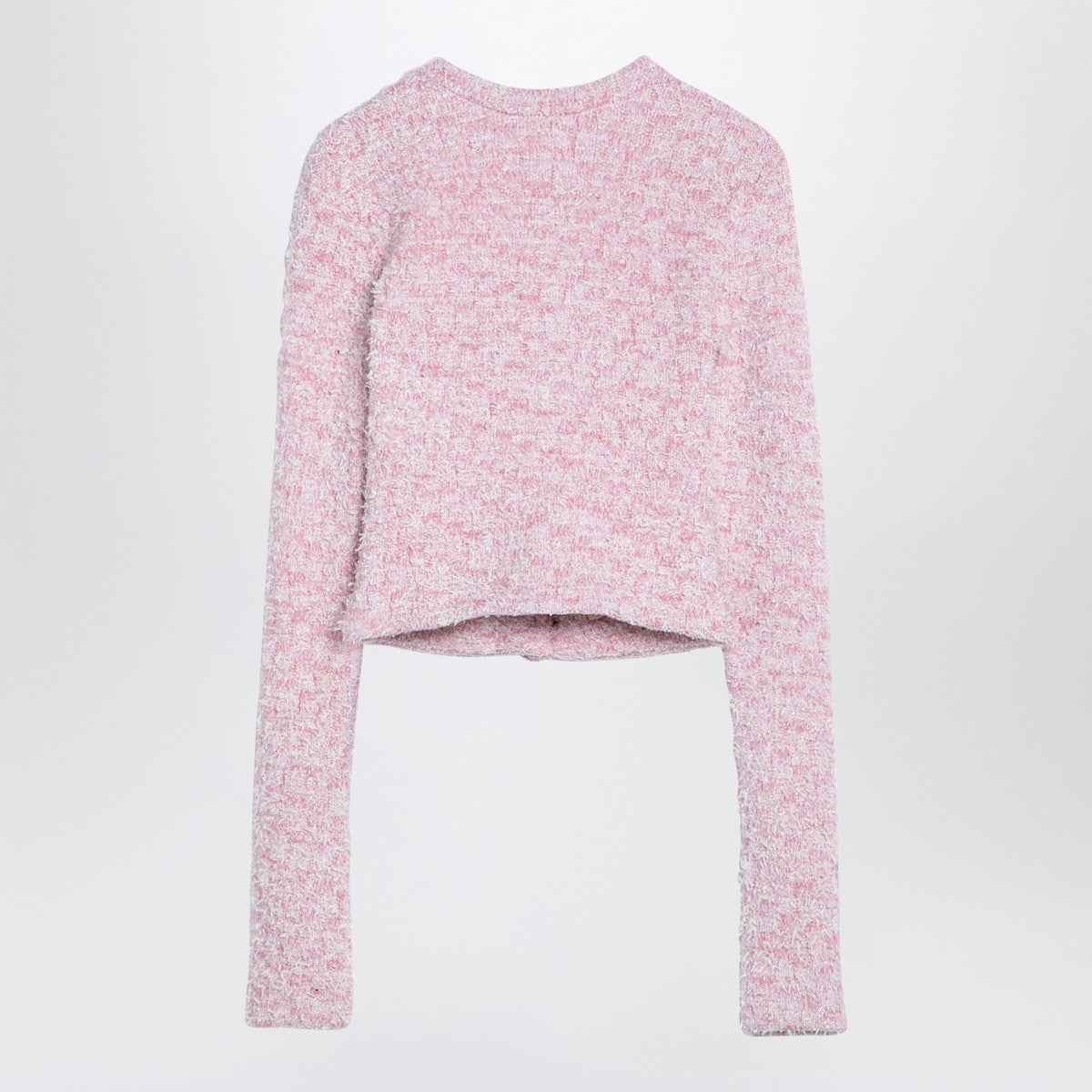 Balenciaga Pink cotton blend tweed cropped cardigan Balenciaga