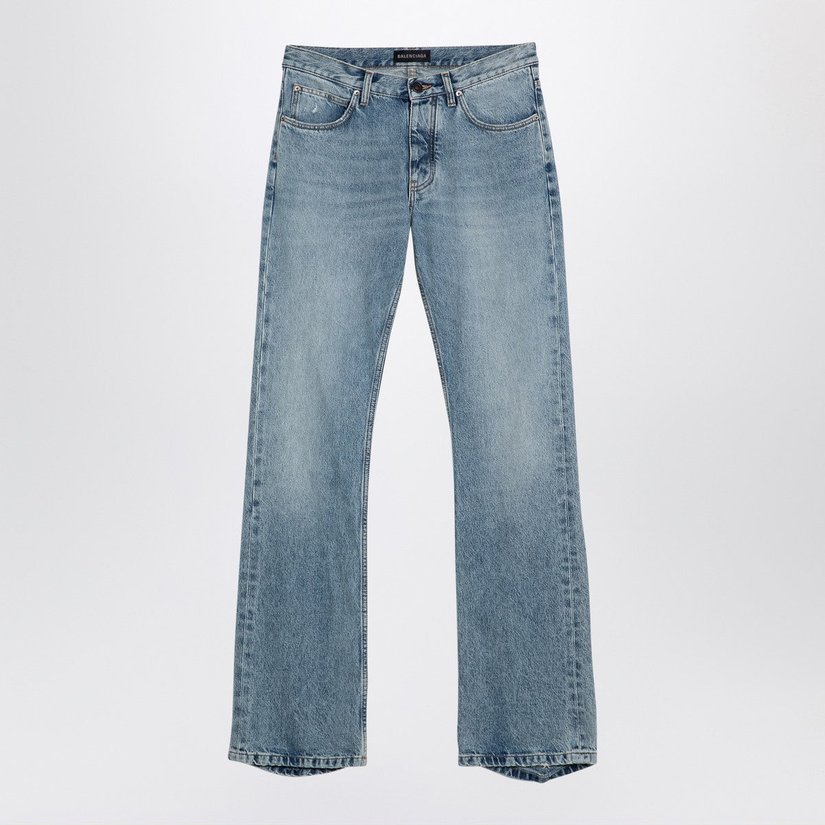 Balenciaga Light blue jeans with distressed hem Balenciaga