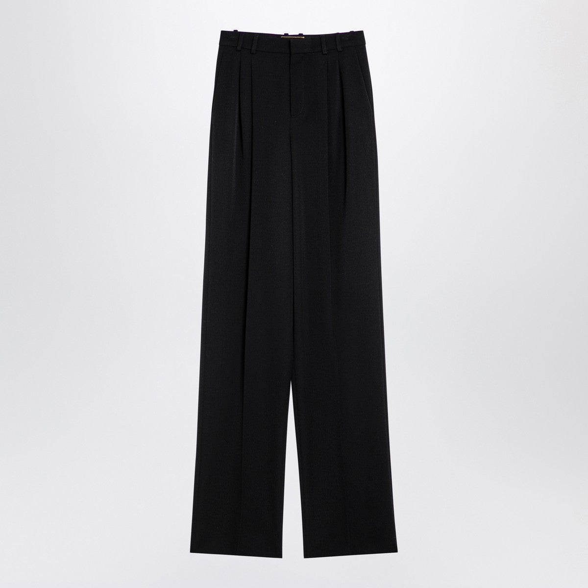Saint Laurent Black wool wide trousers Saint Laurent