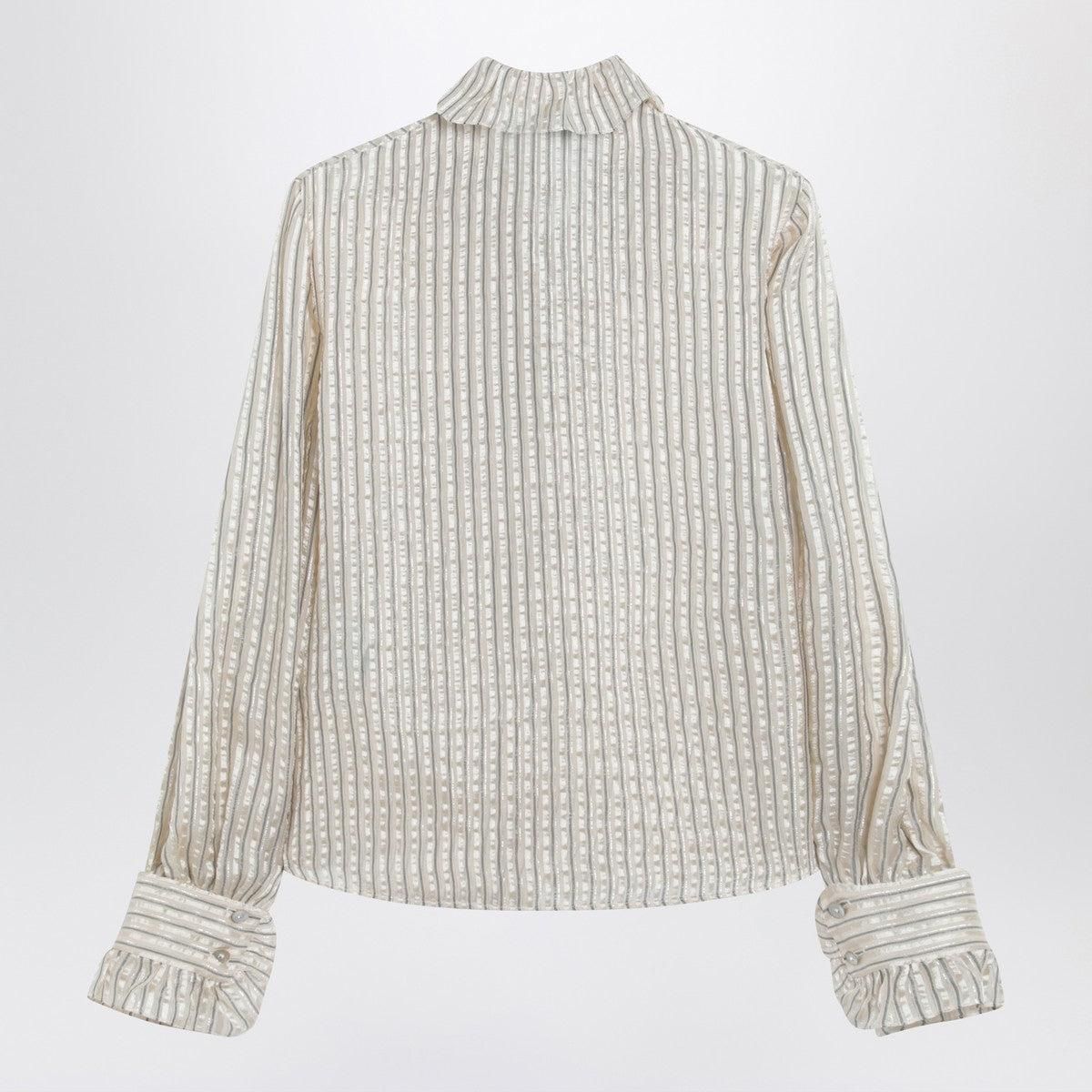 Valentino Light beige silk-blend shirt with ruffles Valentino