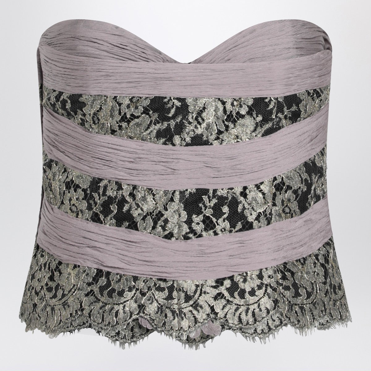 Valentino Grey/mauve/gold chiffon silk top Valentino