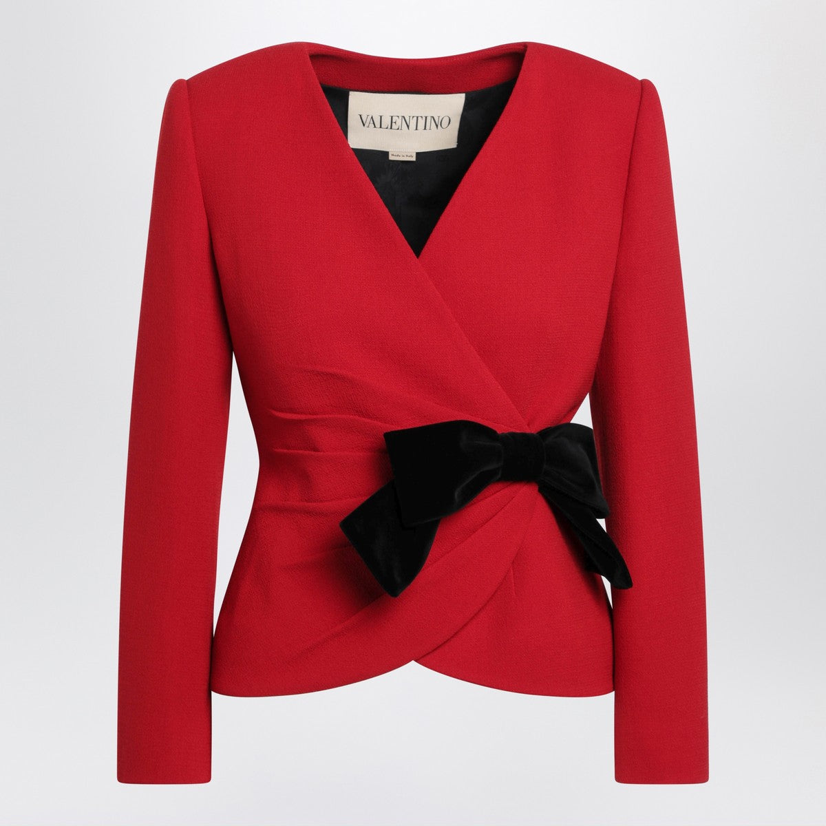 Valentino Red wool jacket with bow Valentino