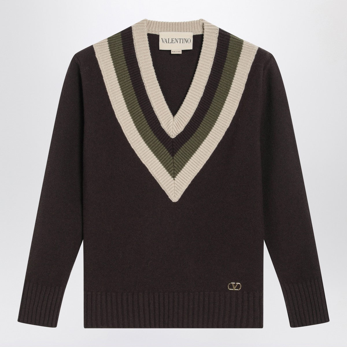 Valentino Brown/beige wool sweater Valentino