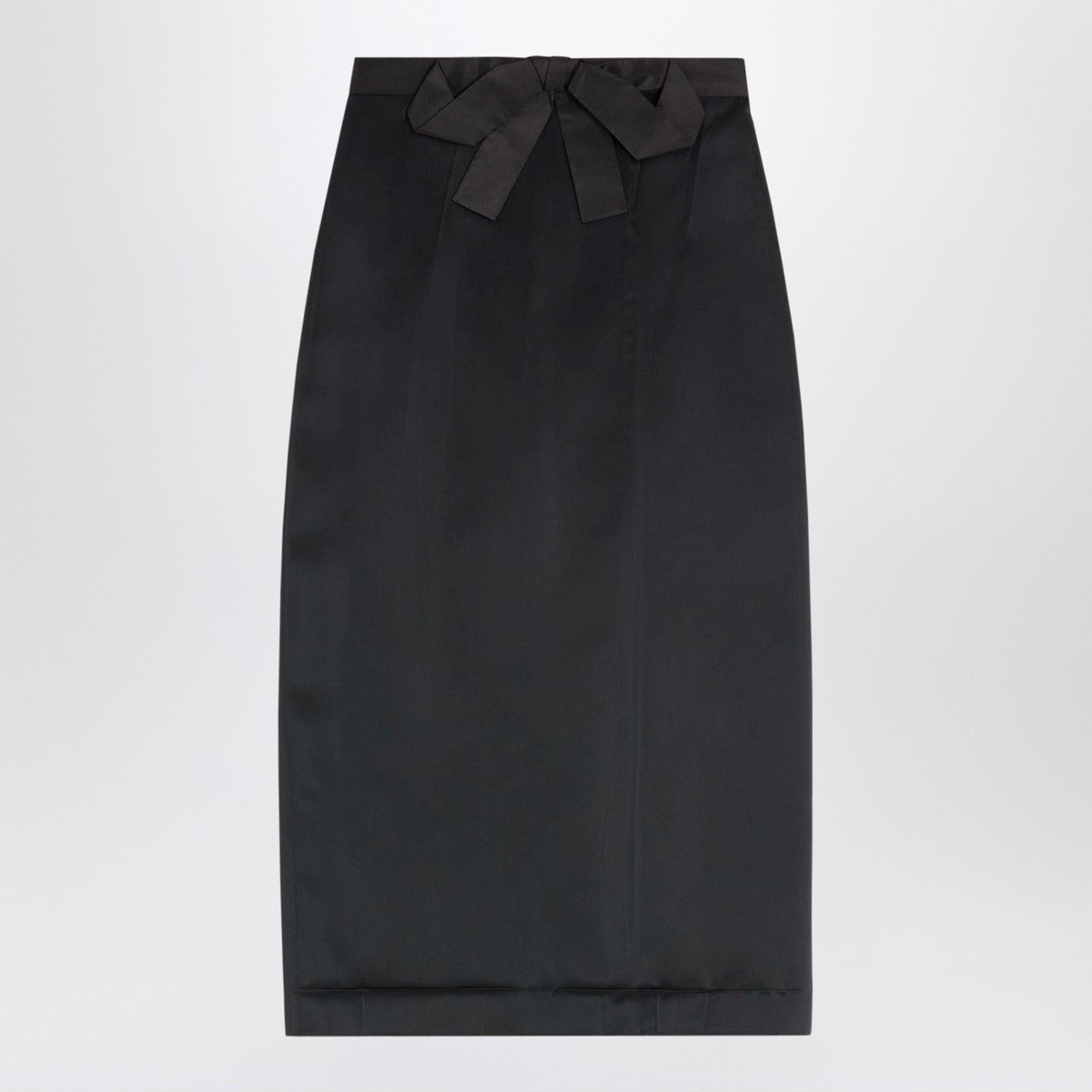 Valentino Midi skirt in black satin Valentino