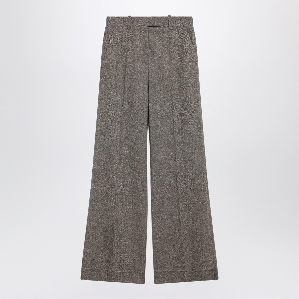 Valentino Ivory/brown patterned wool trousers Valentino
