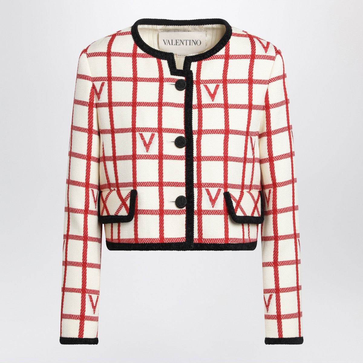 Valentino Ivory jacket with Check Vlogo pattern Valentino