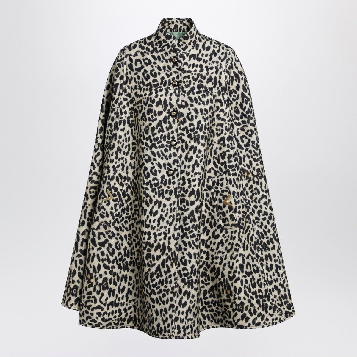 Valentino Animal-print wool cape Valentino